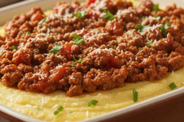 Polenta com Carne Moída